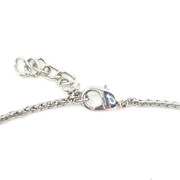 Womens Silver Chain and Rhinestone Necklace - Picture 6 of 7